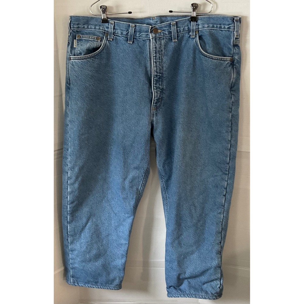 Carhartt  DST Mens Fleece Lined Relaxed Fit Jeans Blue Denim 44x30 (Fits 43x24)